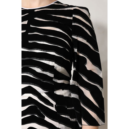 Dolce & Gabbana Black White Zebra A-line Sheath Mini Dress Dolce & Gabbana