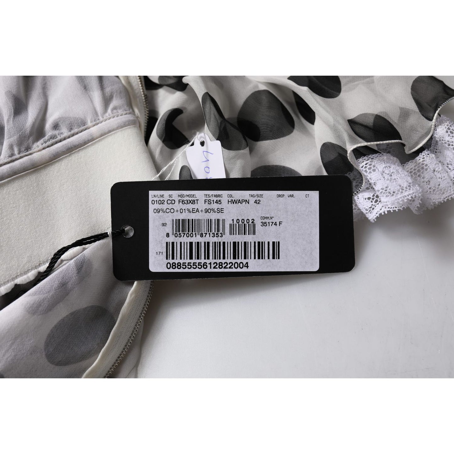 Dolce & Gabbana White Polka Dotted Silk Blend A-line Dress Dolce & Gabbana