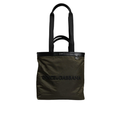 Dolce & Gabbana Military Green Nylon Shoulder Strap Tote Bag