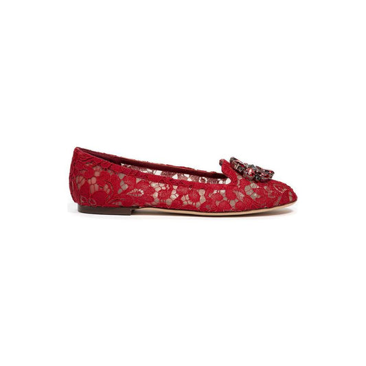 Dolce & Gabbana Red Viscose Ballet Flat DO-8210665-EU37/US7