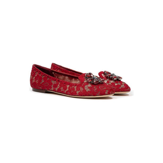 Dolce & Gabbana Red Viscose Ballet Flat DO-8210665-EU37/US7