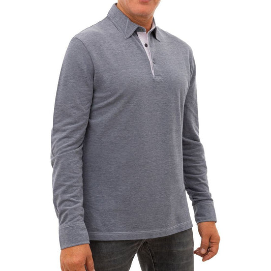 Corneliani Blue Cotton Polo Shirt Corneliani Dim Gray