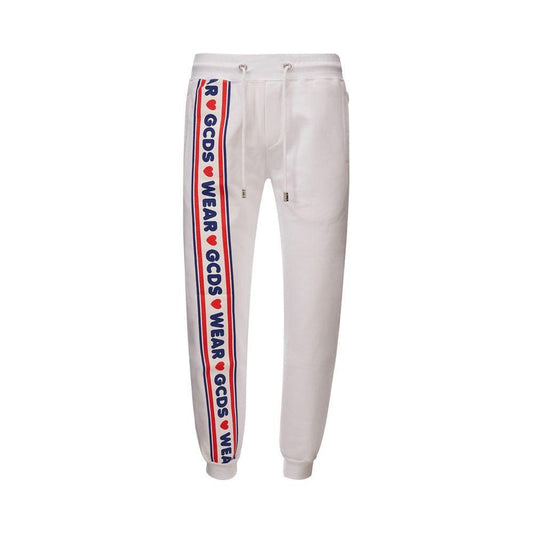 GCDS White Cotton Athletic Pants