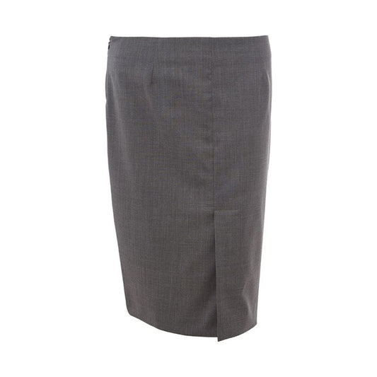 Lardini Gray Wool Midi Skirt