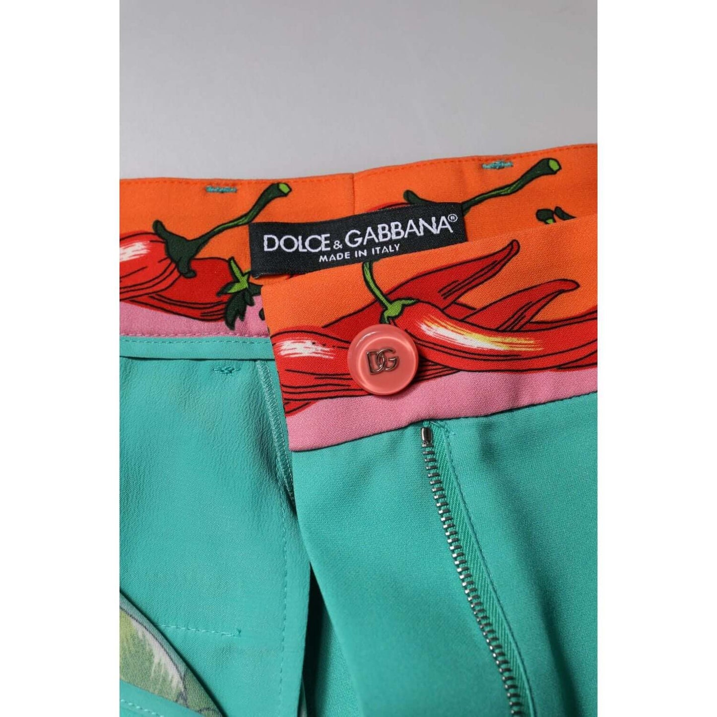 Dolce & Gabbana Green Silk Printed Straight Pants PAN76260-42
