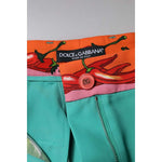 Dolce & Gabbana Green Silk Printed Straight Pants PAN76260-42