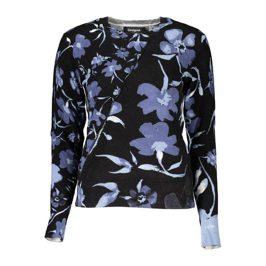 Desigual Chic Contrasting Crew Neck Sweater Desigual Black
