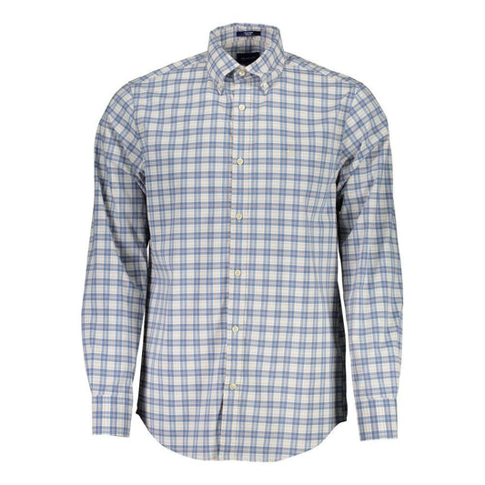 Gant Blue Cotton Men Shirt Gant Gray