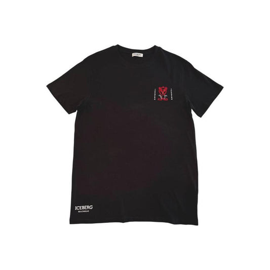 Iceberg Black Cotton Men T-Shirt 1728,67345744032,Black,Clothing,Iceberg,L,M,Men,Men - Clothing,New with tags,S,T-Shirts - Clothing,T-Shirts - Men - Clothing,T-Shirts - T-Shirts - Clothing,XL