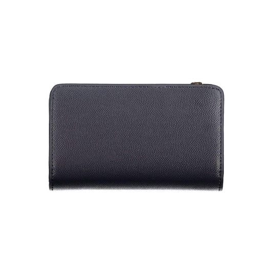 Tommy Hilfiger blue polyethylene women's wallet with zip closure, ideal for fashion-forward organization.