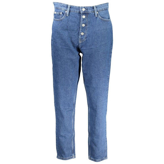 Calvin Klein Blue Cotton Women Jeans Calvin Klein Slate Gray