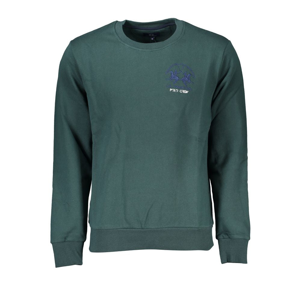 La Martina Green Cotton Men Sweater