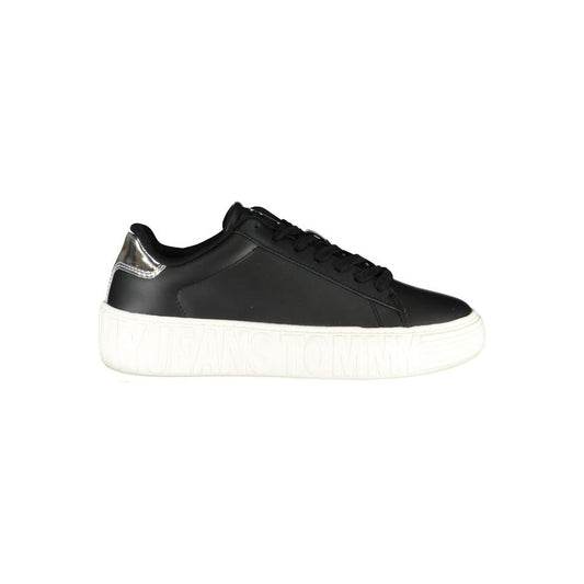 Tommy Hilfiger Black Leather Women Sneaker Tommy Hilfiger Dark Slate Gray