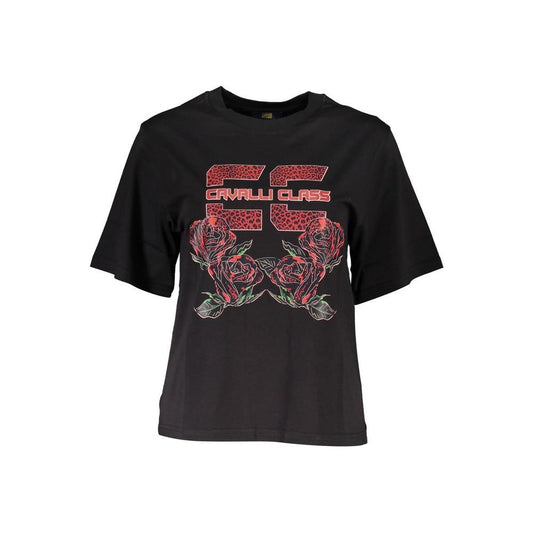 Cavalli Class Black Cotton Women T-Shirt Cavalli Class Black