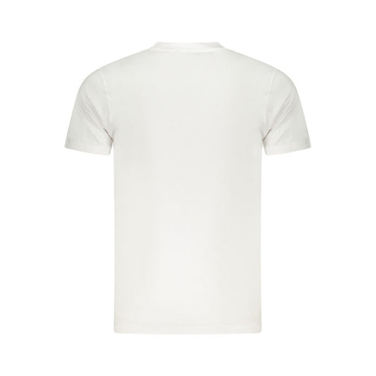 Back view of Cavalli Class White Cotton Men's T-Shirt, showcasing its pristine design and luxurious cotton fabric.