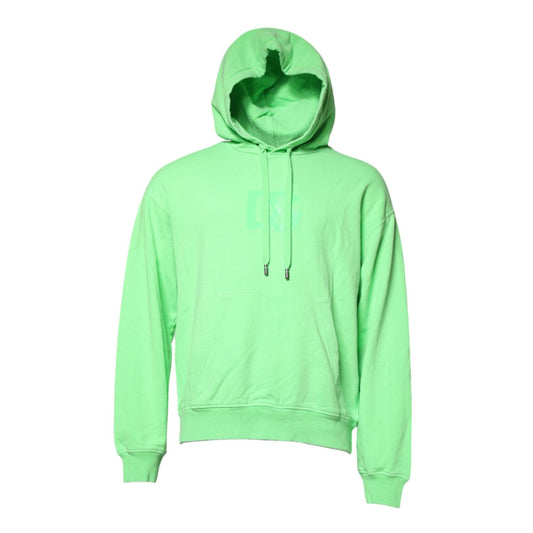 Dolce & Gabbana Green Cotton DG Logo Print Hooded Sweater TSH90266-50