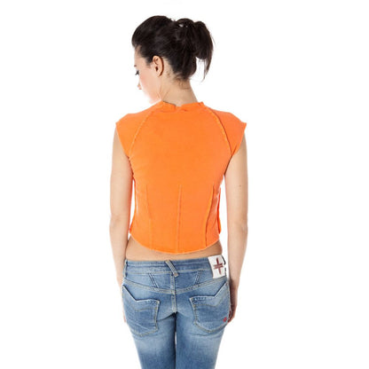 Zuelements Orange Cotton Women T-Shirt