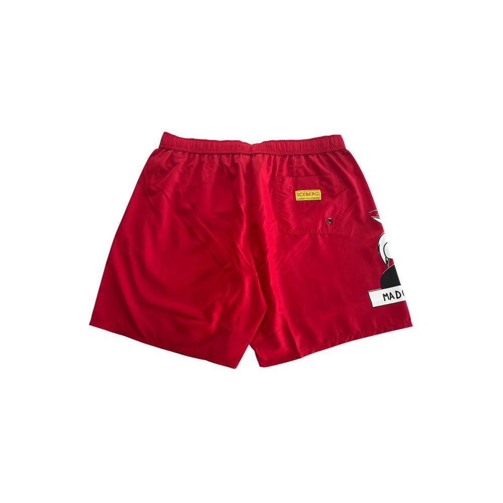 Iceberg Red Polyester Men Swim Short 1728,67345744032,Clothing,Iceberg,Men,Men - Clothing,Multicolor,New with tags,S,Short and Mini - Shorts - Clothing,Shorts - Clothing,Swimwear - Men - Clothing