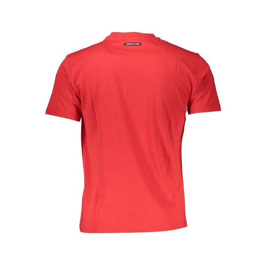 Cavalli Class Red Cotton Men T-Shirt CA-37122-M