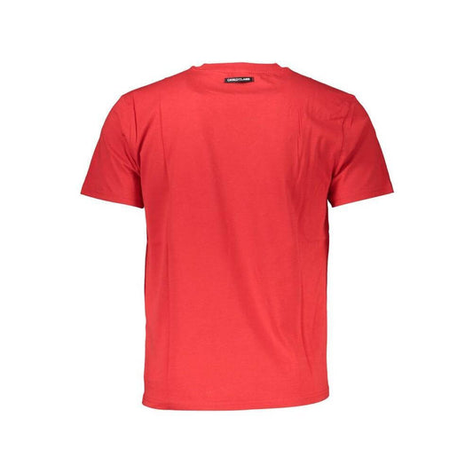Cavalli Class Red Cotton Men T-Shirt CA-37252-M