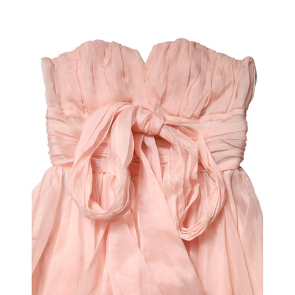 Dolce & Gabbana Pink Silk Chiffon A-line Pleated Midi Dress Dolce & Gabbana