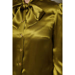 Dolce & Gabbana Green Ascot Collar Long Sleeves Blouse Top TSH87607-40