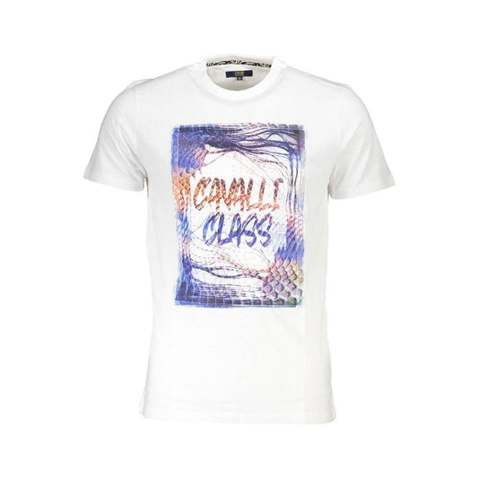 Cavalli Class White Cotton Men T-Shirt CA-36842-XXL