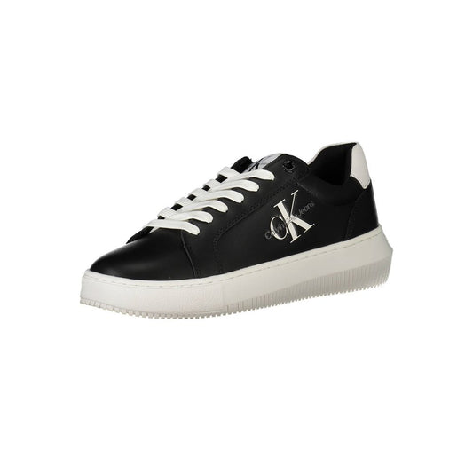 Calvin Klein Black Leather Women Sneaker 1728,67403481248,Athletic - Sneakers - Shoes,Black,Calvin Klein,EU36/US6,EU37/US7,EU38/US8,EU39/US9,EU40/US10,EU41/US11,New with tags,Shoes,Sneakers - Shoes,Women