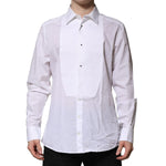 Dolce & Gabbana White Bib Cotton Poplin GOLD Formal Shirt TSH906715-44