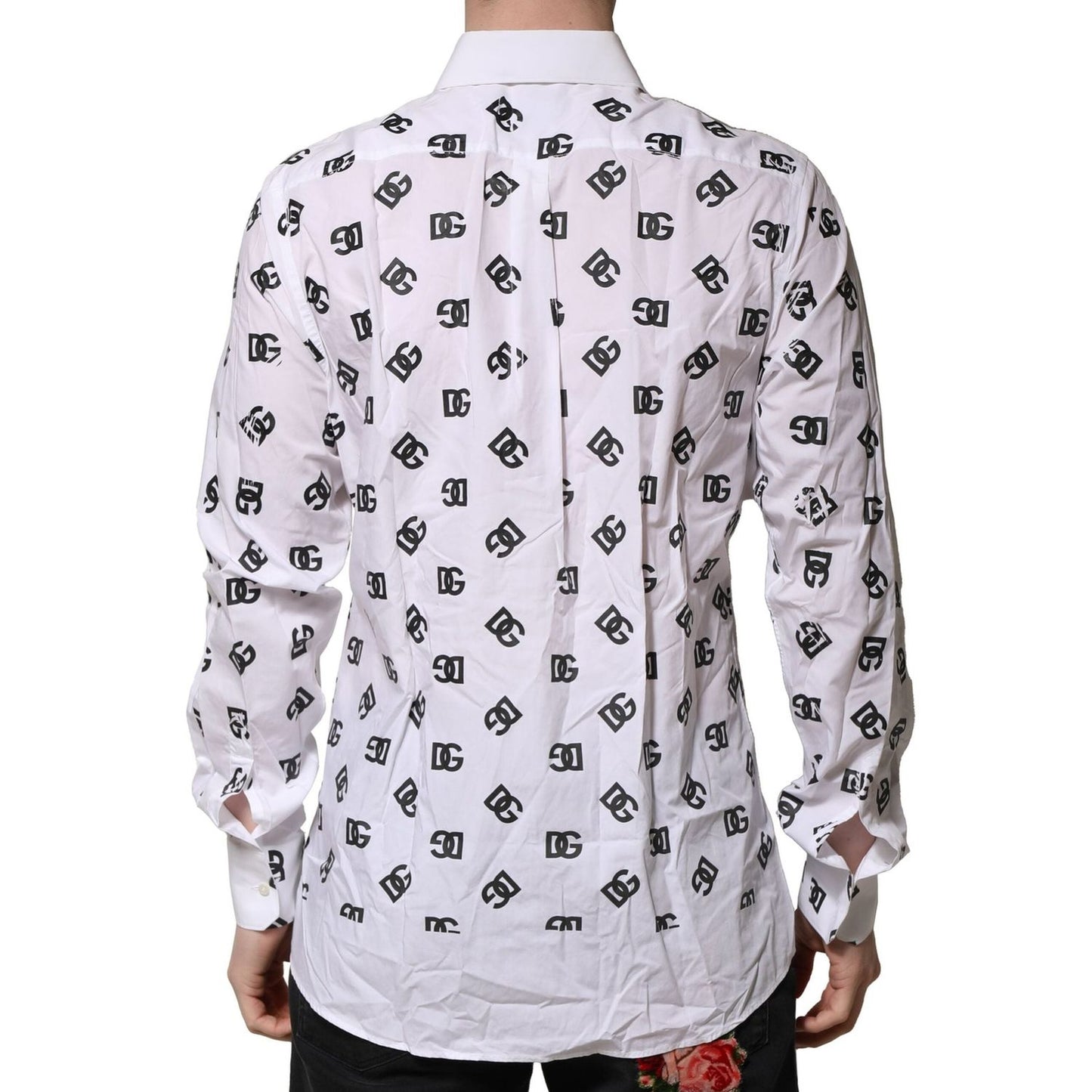 Dolce & Gabbana White MARTINI DG Logo Print Formal Shirt