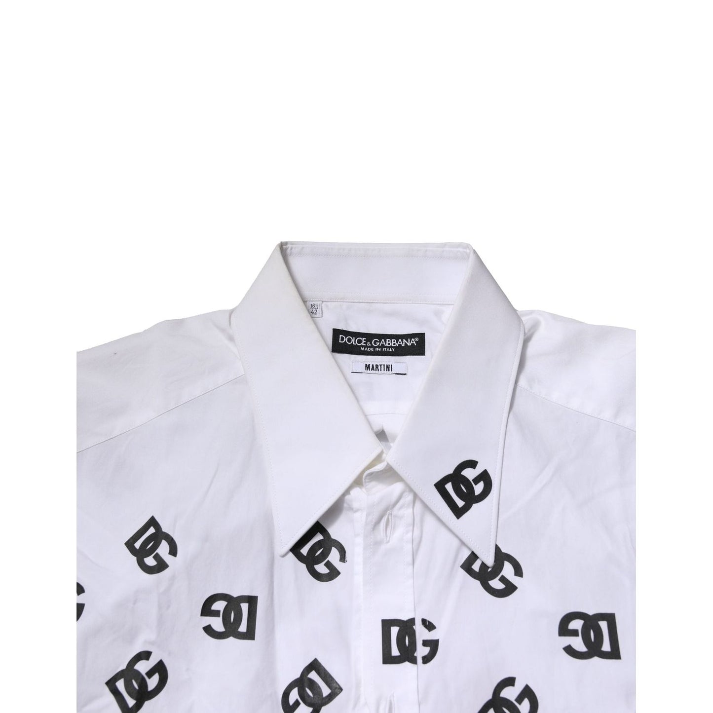 Dolce & Gabbana White MARTINI DG Logo Print Formal Shirt