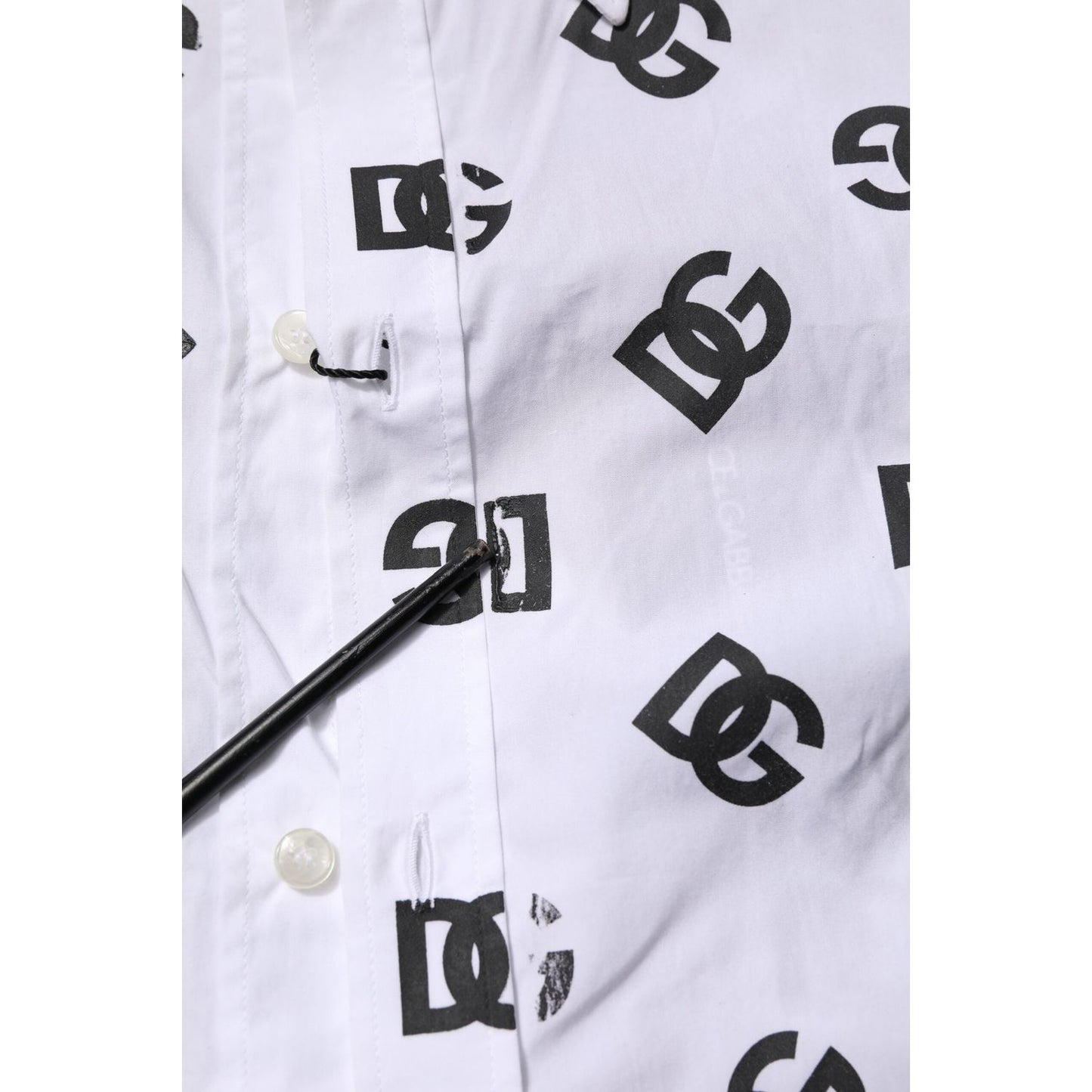 Dolce & Gabbana White MARTINI DG Logo Print Formal Shirt