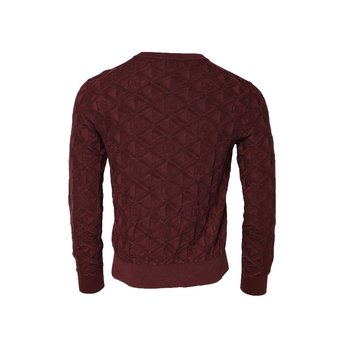Dolce & Gabbana Bordeaux Silk Knit Crew Neck Pullover Sweater TSH90532-48
