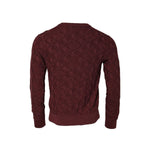 Dolce & Gabbana Bordeaux Silk Knit Crew Neck Pullover Sweater TSH90532-48