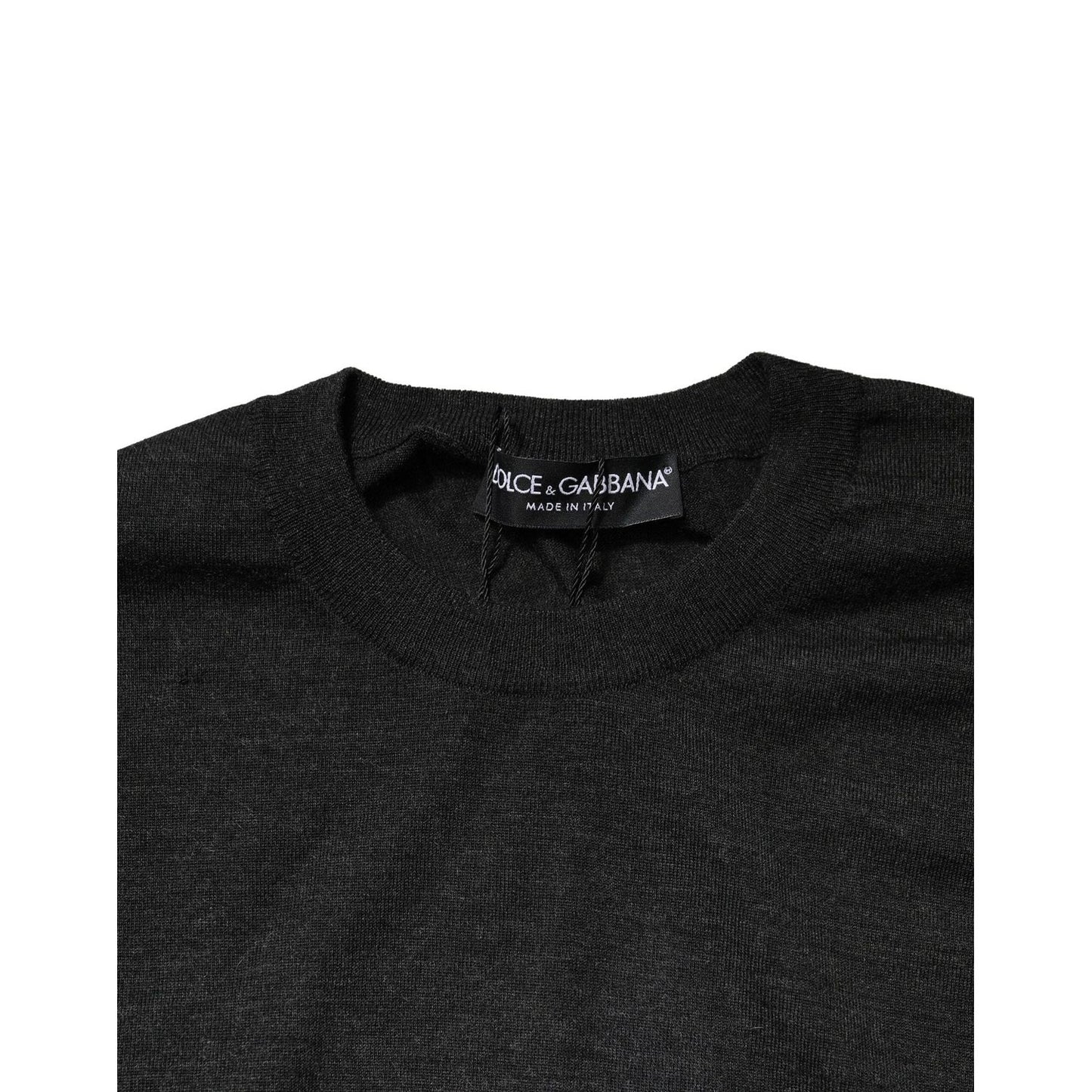 Dolce & Gabbana Gray Long Sleeve Crew Neck Pullover Sweater TSH90539-58