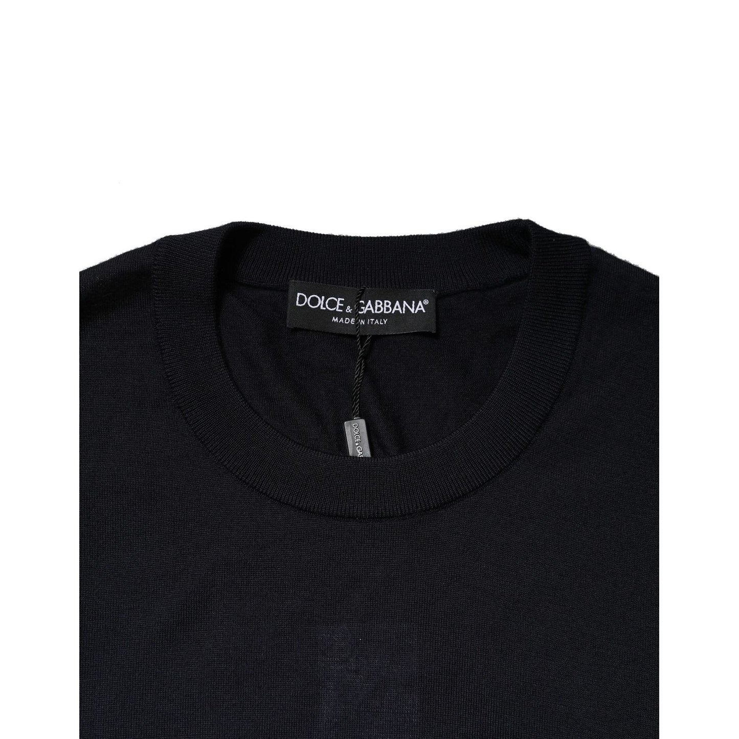 Dolce & Gabbana Black Cashmere Crew Neck Sweatshirt Sweater TSH90540-50