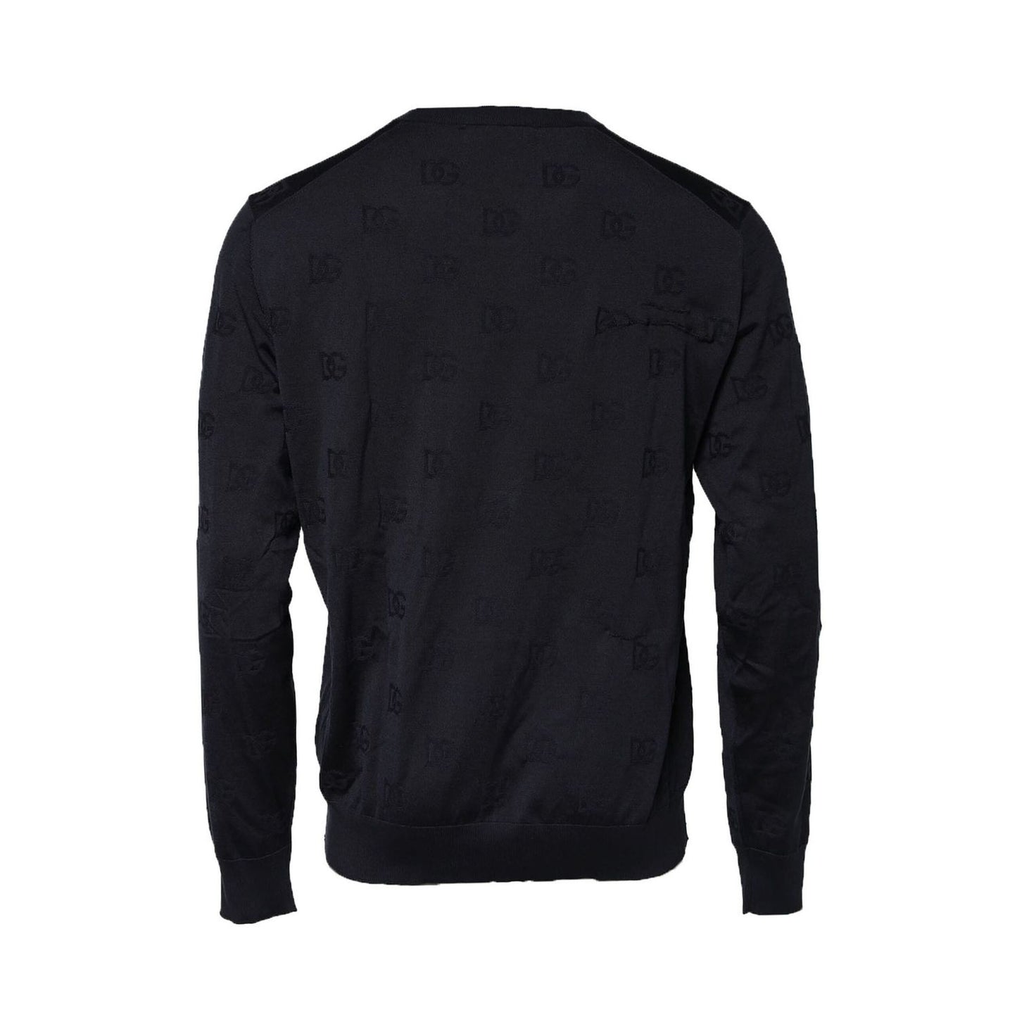 Dolce & Gabbana Black Silk Crew Neck Sweatshirt Sweater TSH90544-56