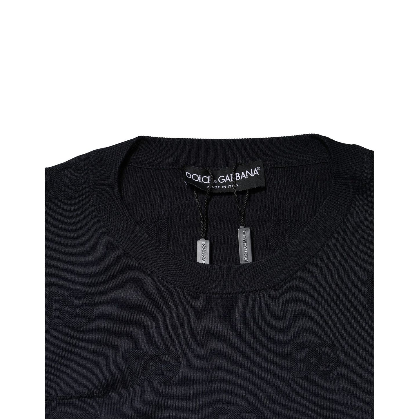 Dolce & Gabbana Black Silk Crew Neck Sweatshirt Sweater TSH90544-56