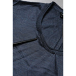 Dolce & Gabbana Dark Blue Silk Crew Neck Sweatshirt Sweater