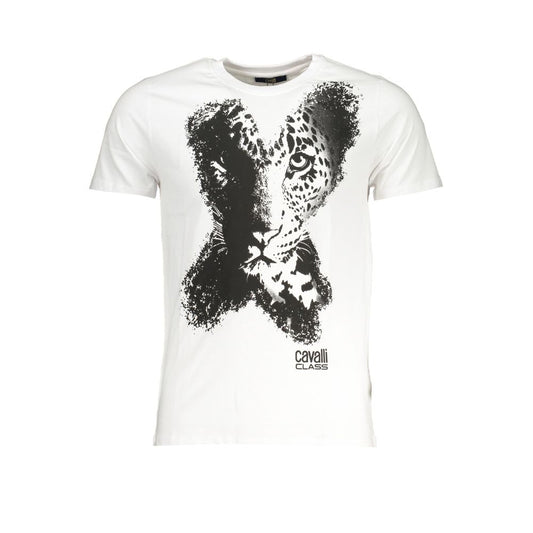 Cavalli Class White Cotton T-Shirt CA-28475-L