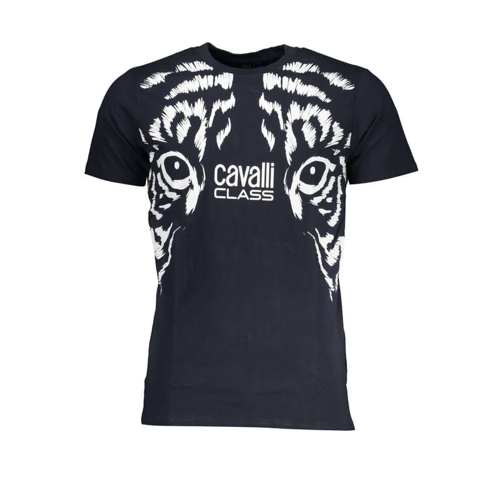 Cavalli Class Blue Cotton T-Shirt CA-28630-XL