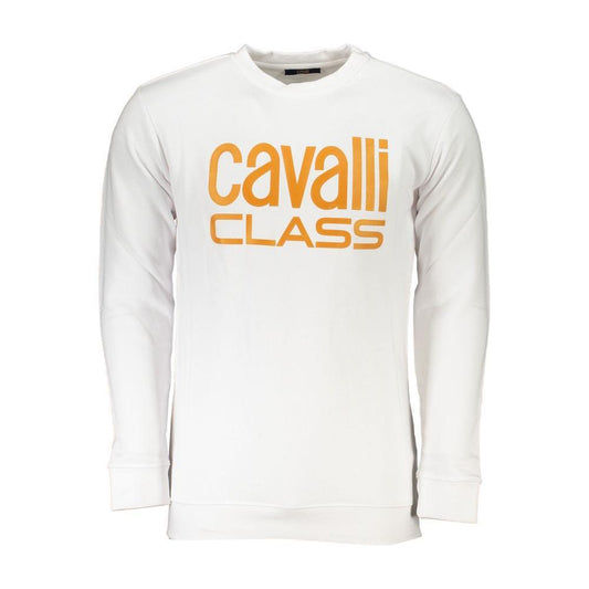 Cavalli Class White Cotton Sweater CA-26714-L