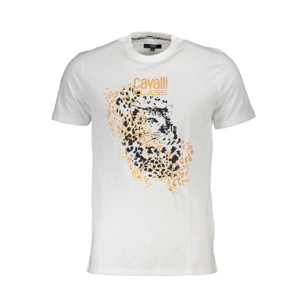 Cavalli Class White Cotton T-Shirt CA-26253-L