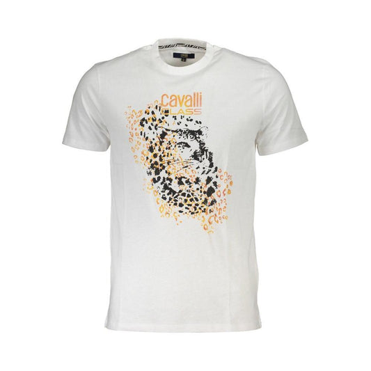 Cavalli Class White Cotton T-Shirt CA-26253-L