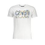 Cavalli Class White Cotton T-Shirt CA-28597-XL
