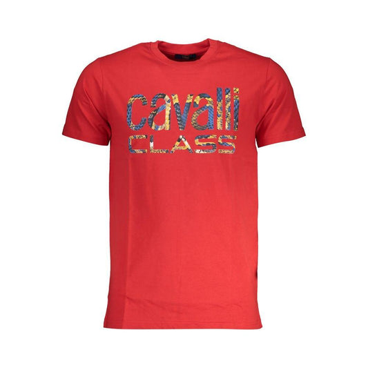 Cavalli Class Red Cotton T-Shirt CA-28601-L