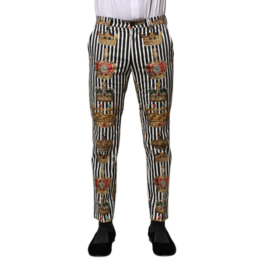 Dolce & Gabbana Multicolor Striped Crown Pants
