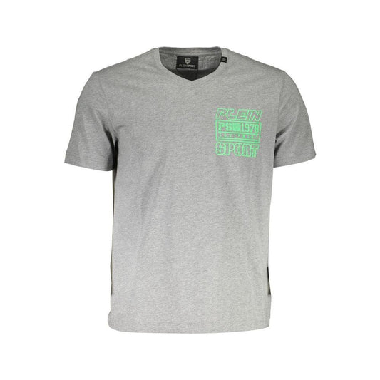 Plein Sport Gray Cotton Men T-Shirt PL-10233-S