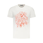 Cavalli Class White Cotton Men T-Shirt CA-36672-M