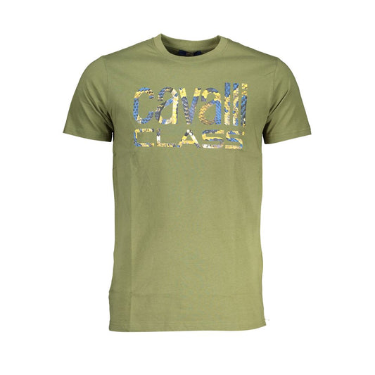 Cavalli Class Verde Cotton Mens T-Shirt